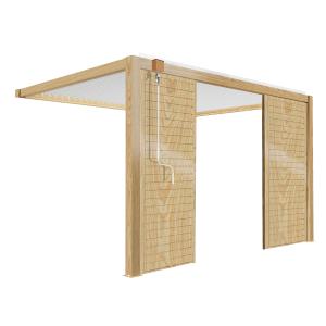 Pérgola bioclimática adosada de 3 x 4m blanco en madera y 2…