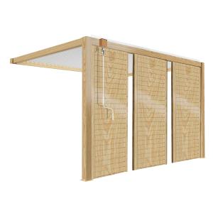 Pérgola bioclimática adosada de 3 x 4m blanco en madera y 3…