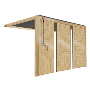 Pérgola bioclimática adosada de 3 x 4m gris en madera con 3…