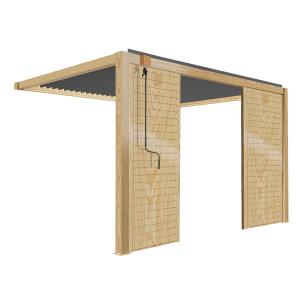 Pérgola bioclimática adosada de 3 x 4m gris en madera y 2 m…