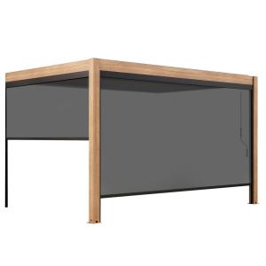 Pérgola bioclimática adosada de 3x4m y 2 persianas de mader…