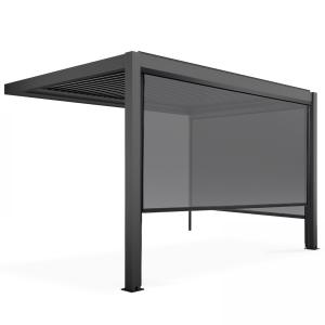 Pérgola bioclimática adosada de 3x4m y 2 toldos