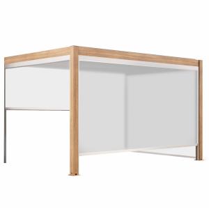 Pérgola bioclimática adosada de 3x4m y 3 persianas de mader…