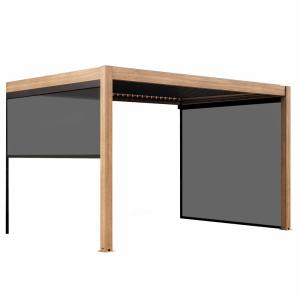 Pérgola bioclimática adosada y motorizada de 3x4m y 2 estor…