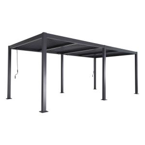 Pérgola bioclimática, aluminio y acero, 3x6m, lamas orienta…