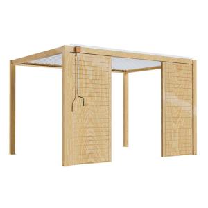 Pérgola bioclimática autoportante 3 x 4m blanca y 2 claustr…