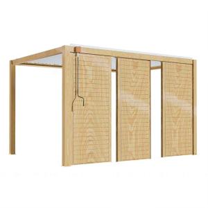 Pérgola bioclimática autoportante 3 x 4m blanca y 3 claustr…