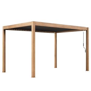 Pérgola bioclimática autoportante de 3x4m en aluminio y mad…