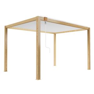 Pérgola bioclimática autoportante madera blanca 3x4m   1 pe…