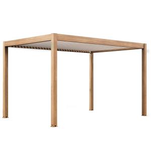 Pérgola bioclimática autoportante y motorizada 3x4m, madera…