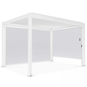 Pérgola bioclimática blanca de 3x4m autoportante con 2 told…