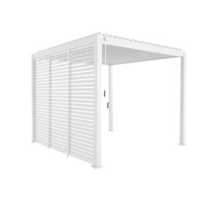 Pérgola bioclimática de aluminio 3x3m con 3 persianas, blan…