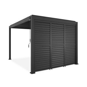 Pérgola bioclimática de aluminio 3x4m   3 persianas 1m lama…