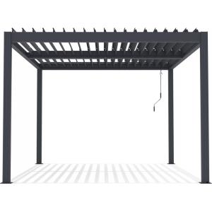 Pérgola bioclimática  gris 304 x 394 x 218 cm