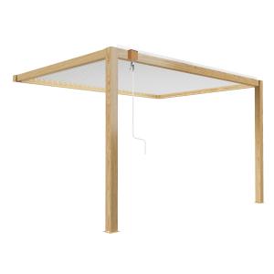 Pérgola bioclimática inclinada madera blanca 3x4m   1 persi…