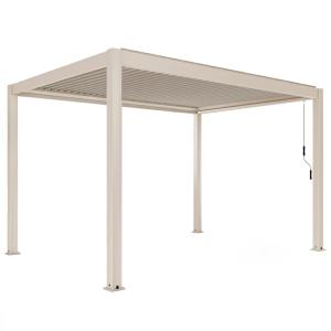 Pérgola bioclimática independiente de 3x4 m en madera crema…