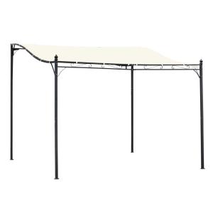 Pérgola con techo en poliéster blanco 297x297x250cm