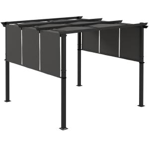 Pérgola de jardín 297x297x238 cm gris oscuro