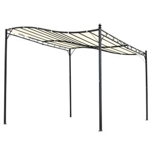 Pérgola de jardín 297x297x250 cm crema