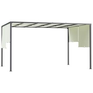 Pérgola de jardín 297x397x220 cm crema