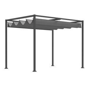 Pérgola de jardín 298x213x221 cm gris