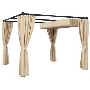 Pérgola de jardín 300x300x227 cm beige