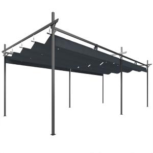 Pérgola de jardín 588x297x230 cm gris oscuro