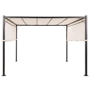 Pérgola de jardín con luces led 310 x 310 cm beige