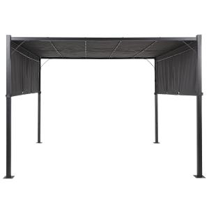 Pérgola de jardín con luces led 310 x 310 cm gris oscuro