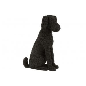 Perro max sentado resina negro alt. 49 cm