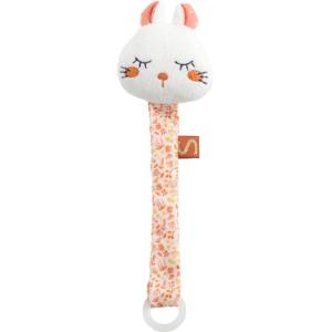 Pinza para chupete de conejo de terciopelo blanco
