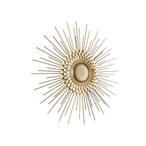 Placa pared metal dorado 80x6x80cm