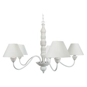 Plafón araña tosel ,madera,blanco  ,a90xd84xp84cm