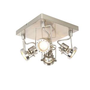 Plafón industrial acero 4-luces giratorio
