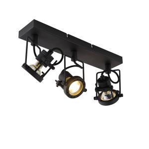Plafón industrial negro 3 luces
