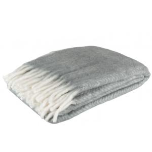 Plaid de acrílico y lana gris de 190x136cm