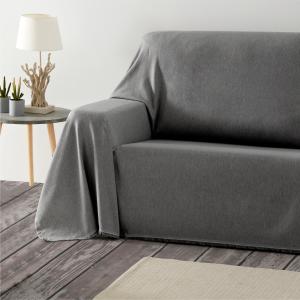 Plaid multiusos sofá colcha manta cama gris oscuro 140x190…