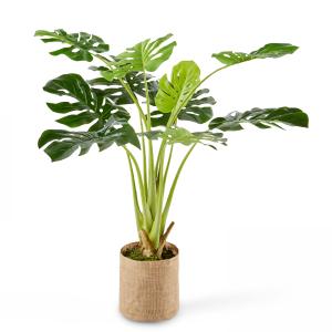 Planta artificial en maceta de polietileno verde