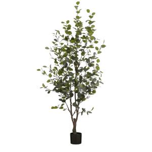 Planta artificial eucalipto en maceta poliéster verde alt.1…