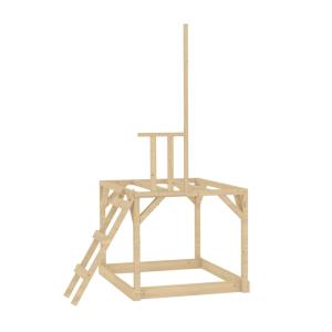 Plataforma con balcón para casita modular madera marrón FSC…