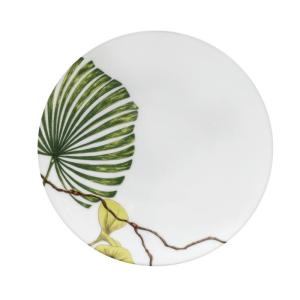 Plato de canapé (x6) porcelena blanco/verde