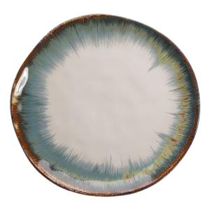 Plato de cerámica blanco y azul D26 - Juego de 4