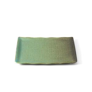 Plato de cerámica en color laguna 25x25x2,5 cm