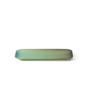 Plato de cerámica en color laguna 36x14x2,5 cm