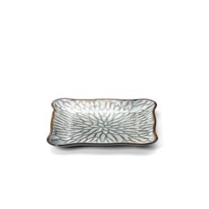 Plato de cerámica en gris y marrón 21,5x20,5x2 cm