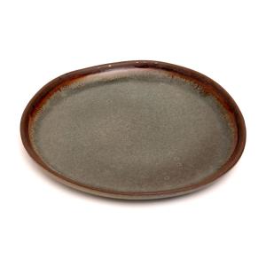 Plato de gres en multicolor 22x22x2 cm