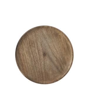 Plato de madera de mango marrón d30
