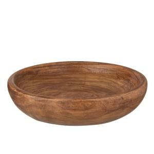 Plato de madera de paulownia marrón 48 x 48 x 12 cm