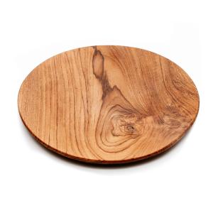 Plato de madera de teca natural grande