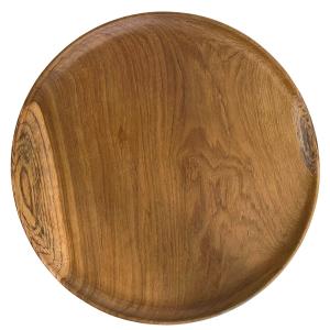 Plato de madera de teca para comedor 25 cm